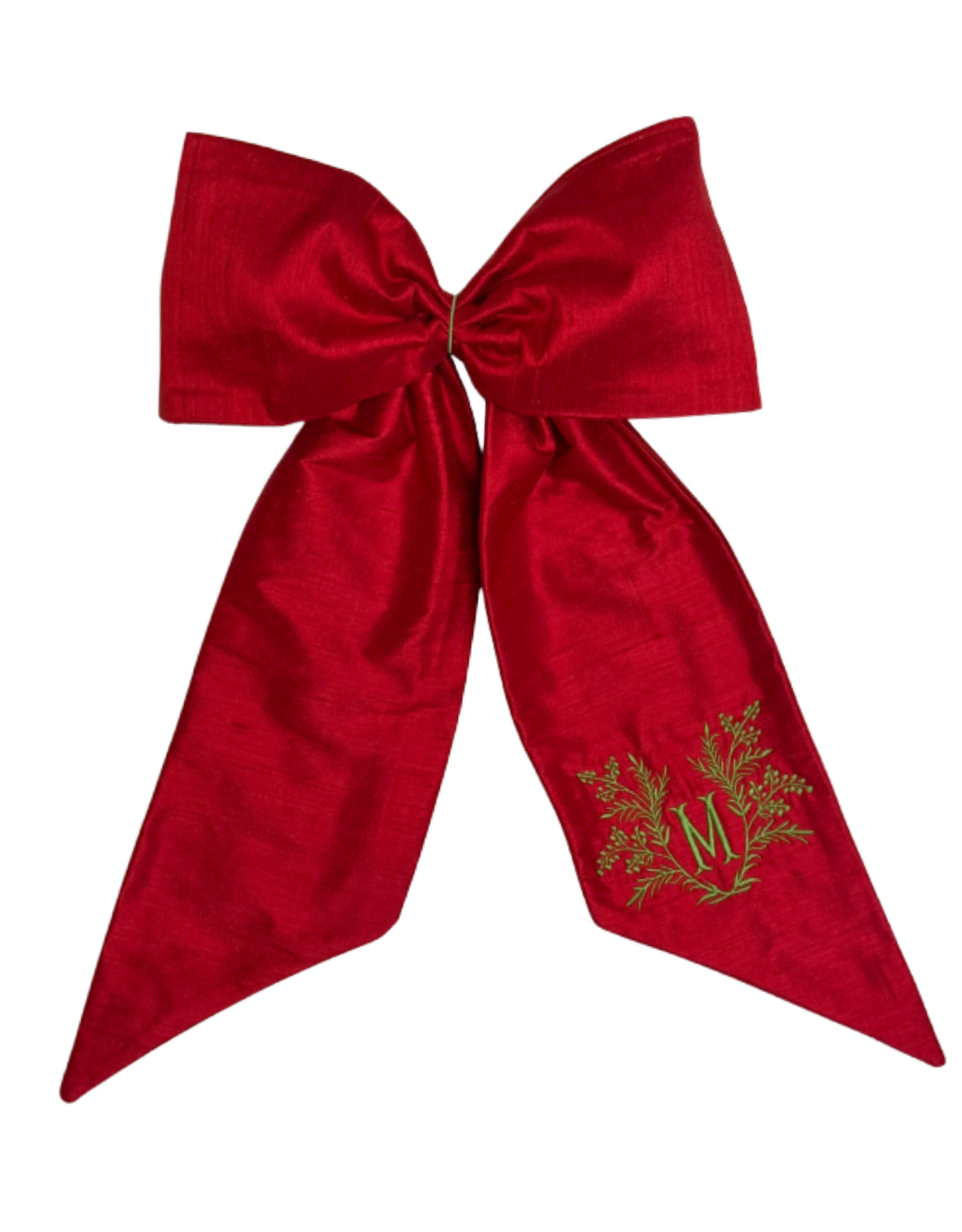 Luxe classic red 100 percent silk wreath sash