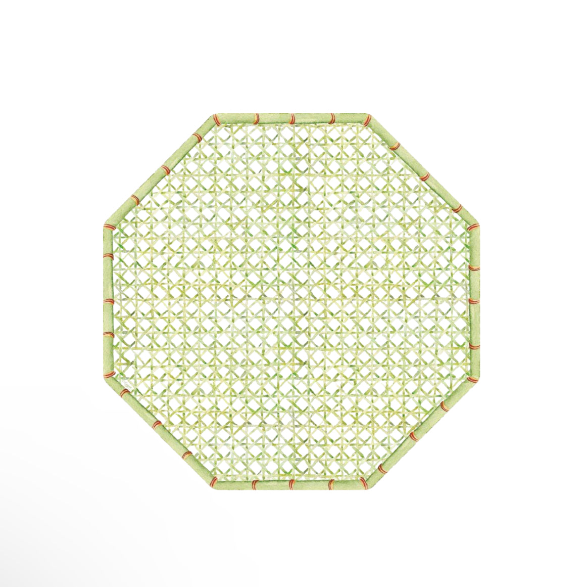 Caspari green bamboo trellis die cut placemat (single)