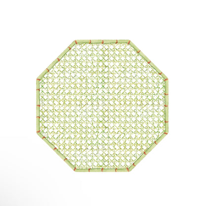 Caspari green bamboo trellis die cut placemat (single)