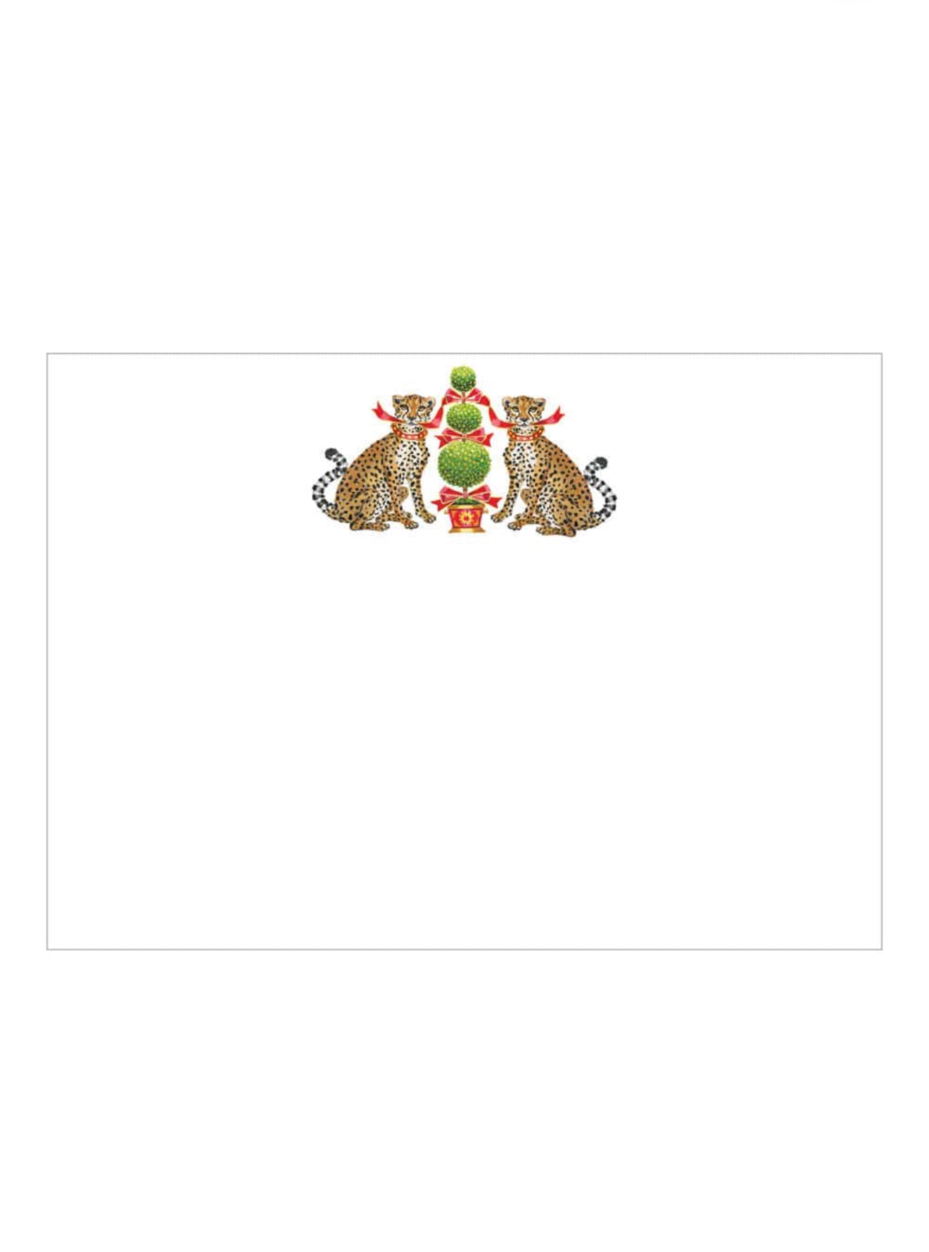 Cheetahs and topiary correspondence cards, set of 12
