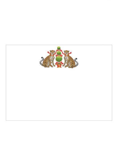 Cheetahs and topiary correspondence cards, set of 12