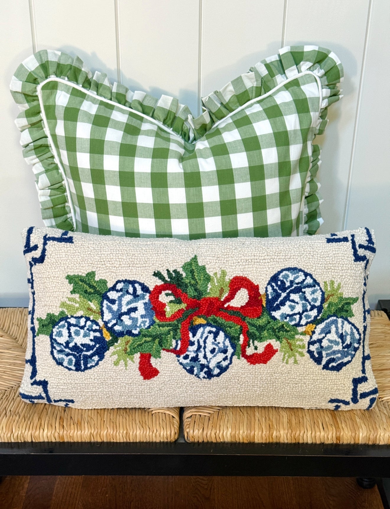 Chinoiserie ornaments Christmas pillow