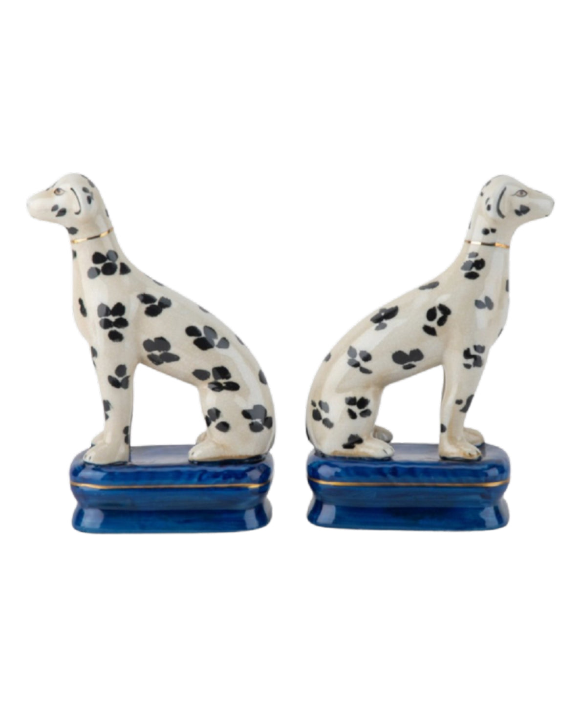 Staffordshire dogs porcelain whippet pair blue
