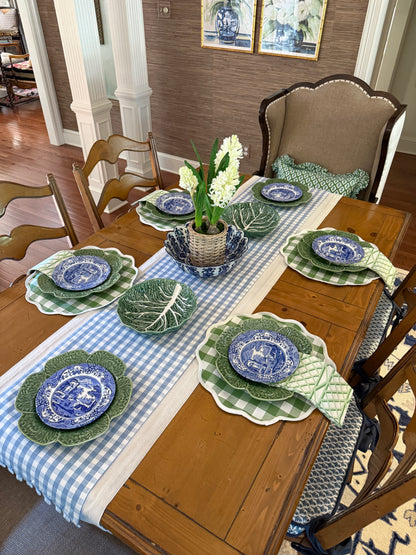 Fern green check scalloped placemat set of 4