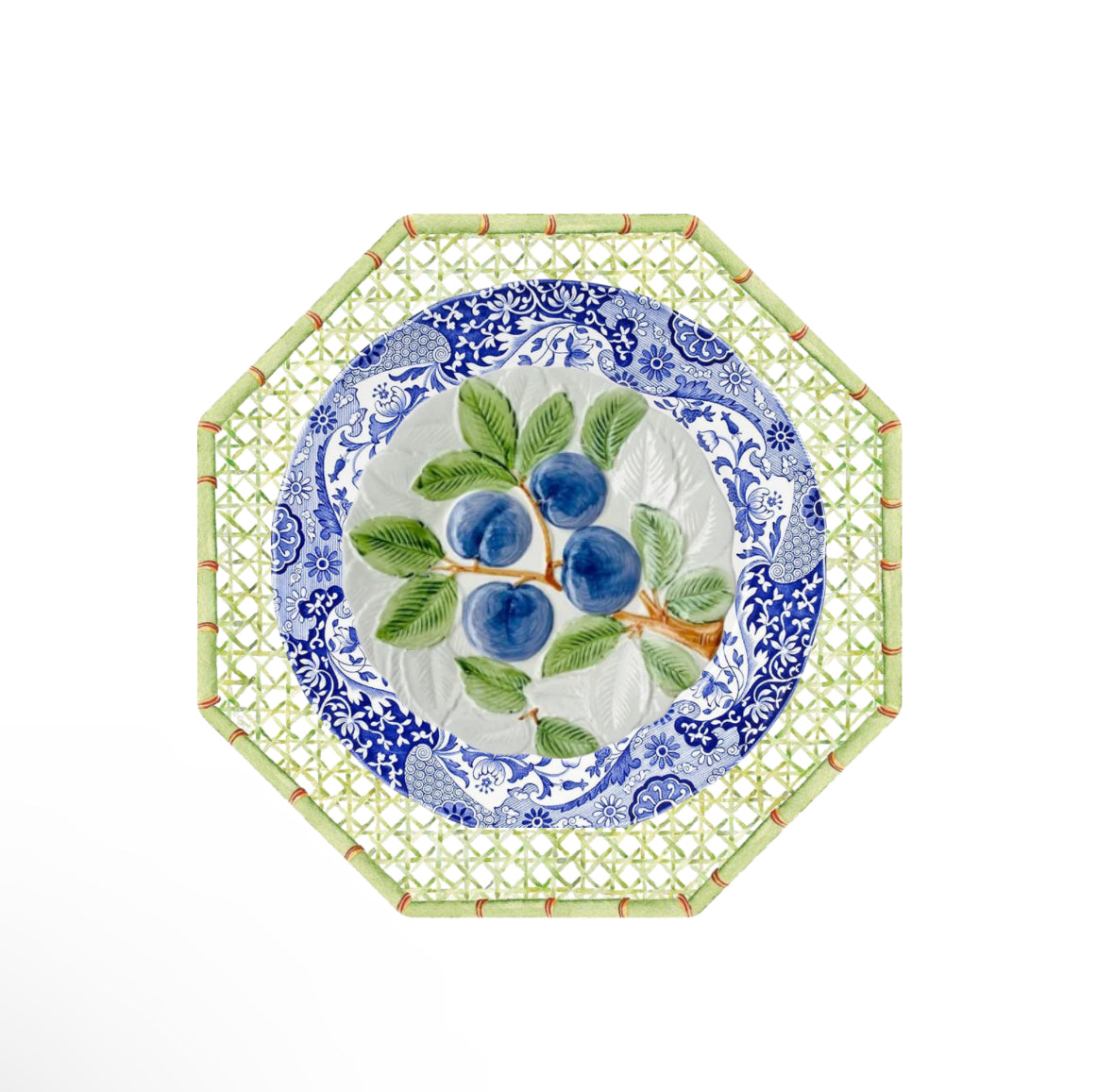 Caspari green bamboo trellis die cut placemat (single)