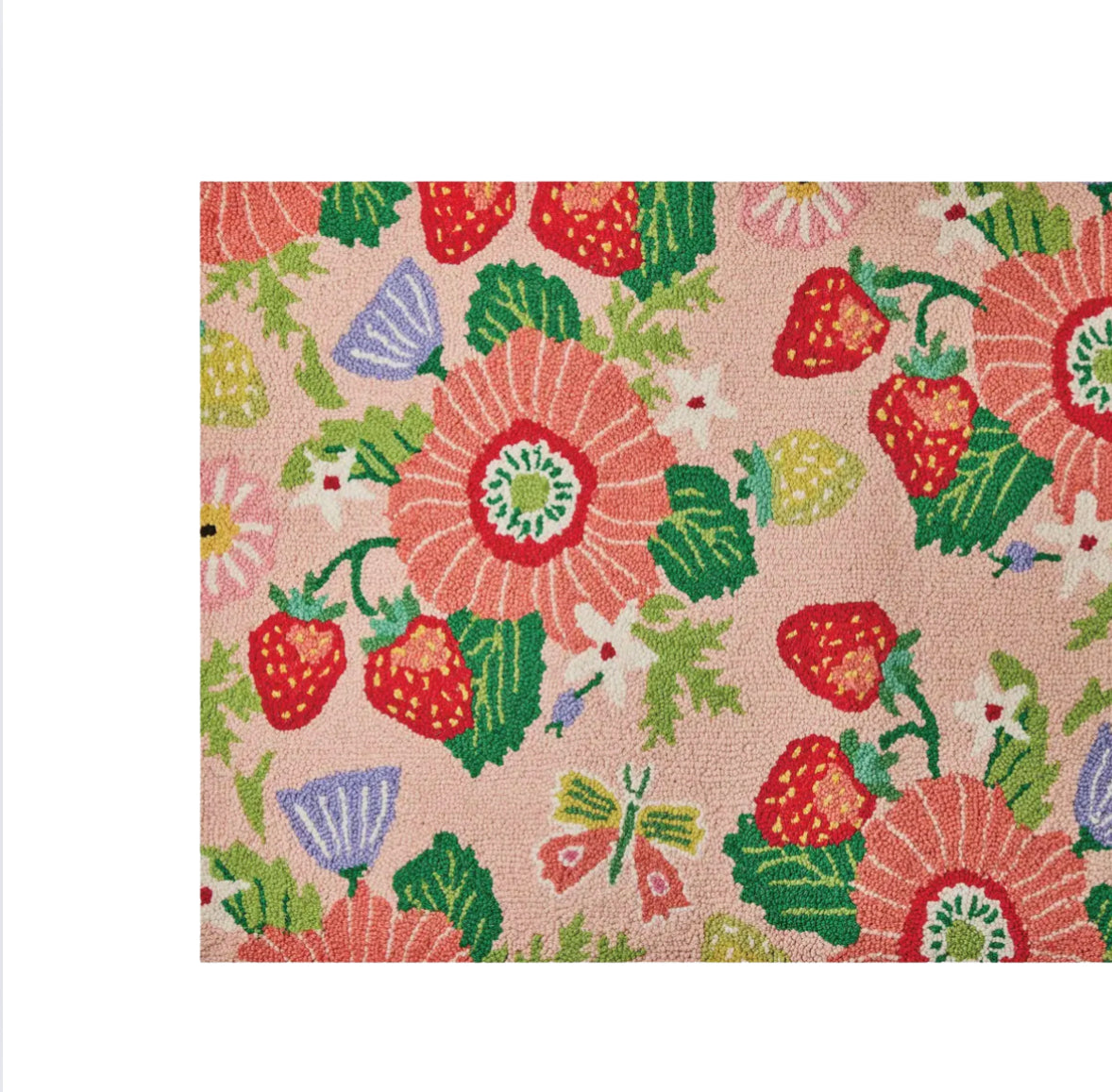 Strawberry Garden hand hooked rug