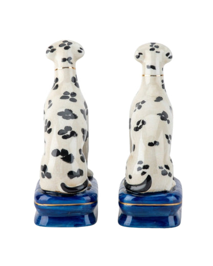 Staffordshire dogs porcelain whippet pair blue