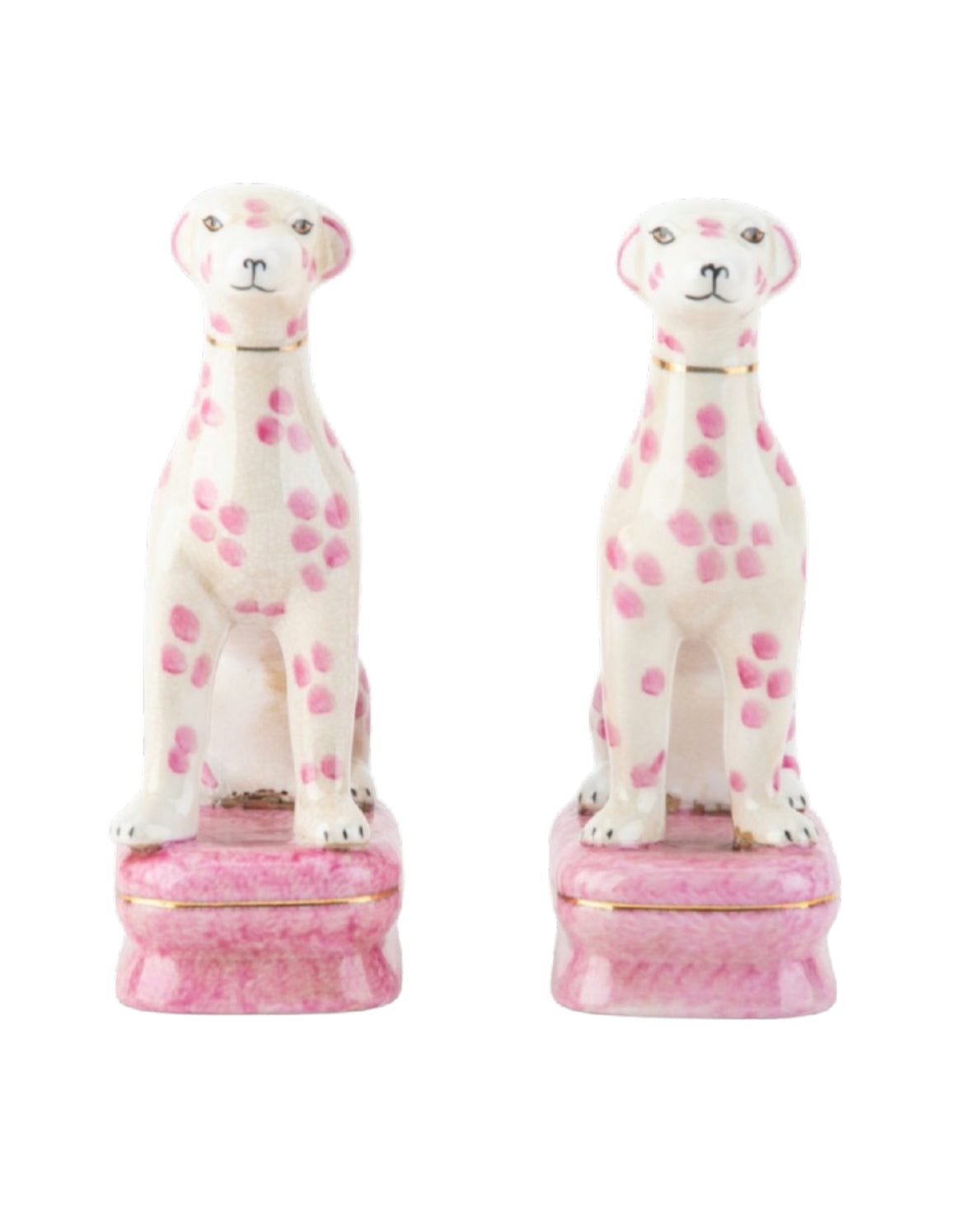 Staffordshire dogs porcelain whippet pair pink