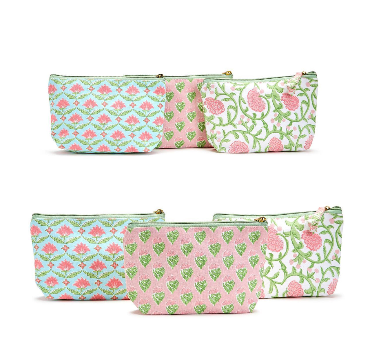 Set of two block print pouches