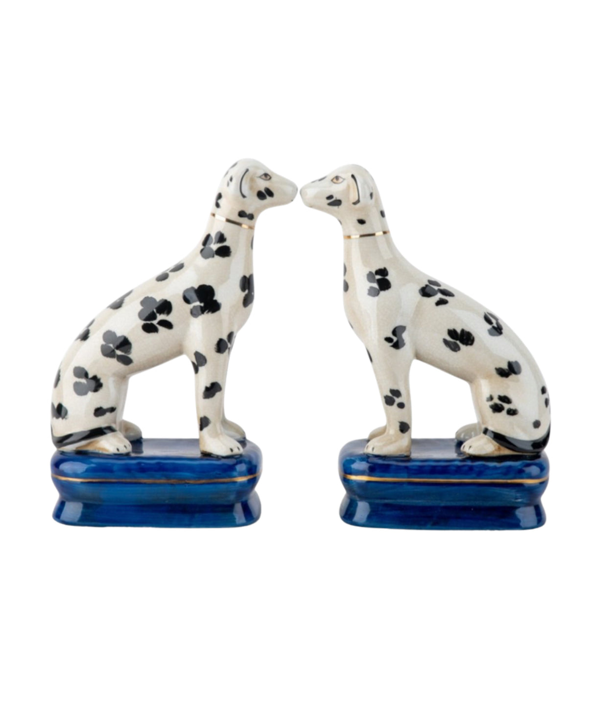 Staffordshire dogs porcelain whippet pair blue