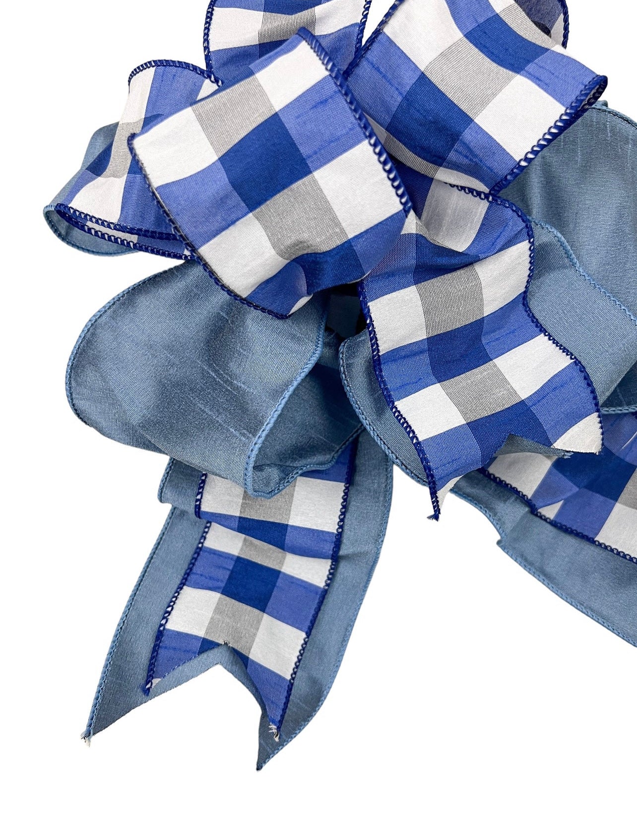 Luxury wired French blue dupioni ribbon by the roll