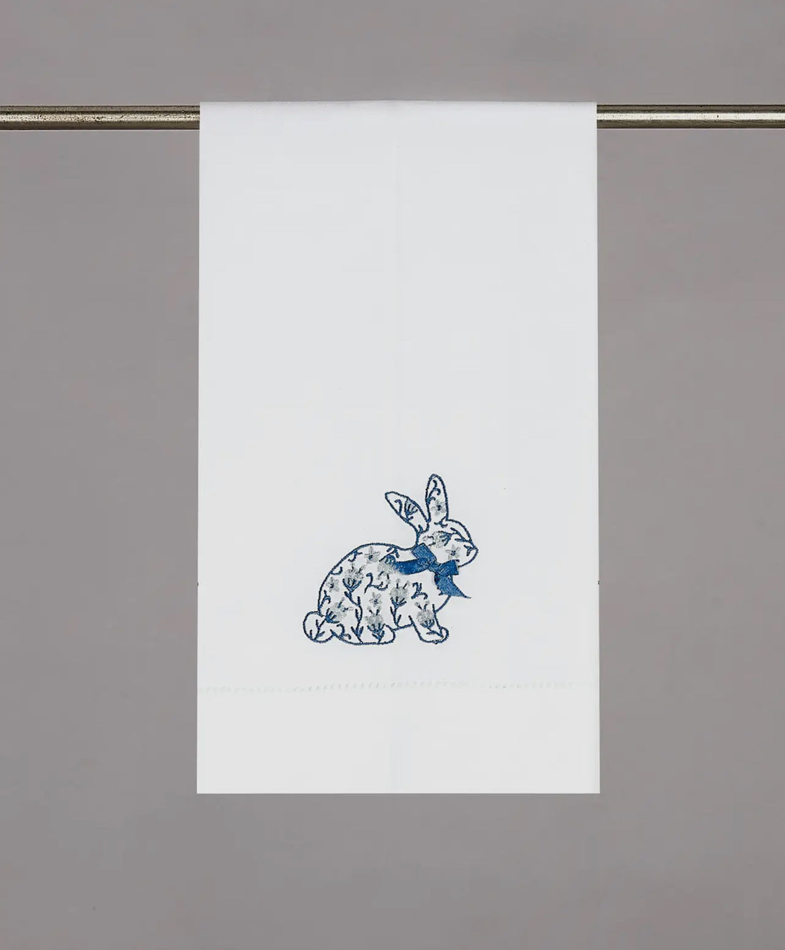 Chinoiserie bunny embroidered guest towel