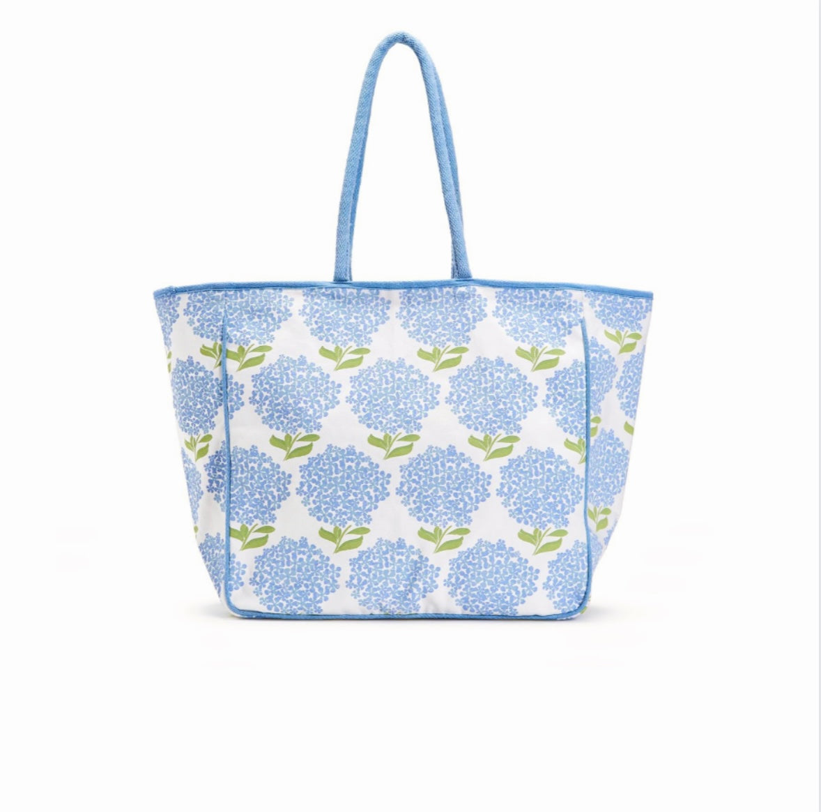 Oversized hydrangea canvas tote