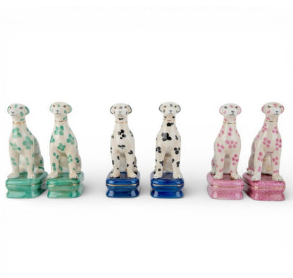 Staffordshire dogs porcelain whippet pair blue