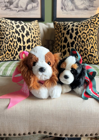 Charlie large plush King Charles Cavalier Spaniel, optional ribbon and monogram available!