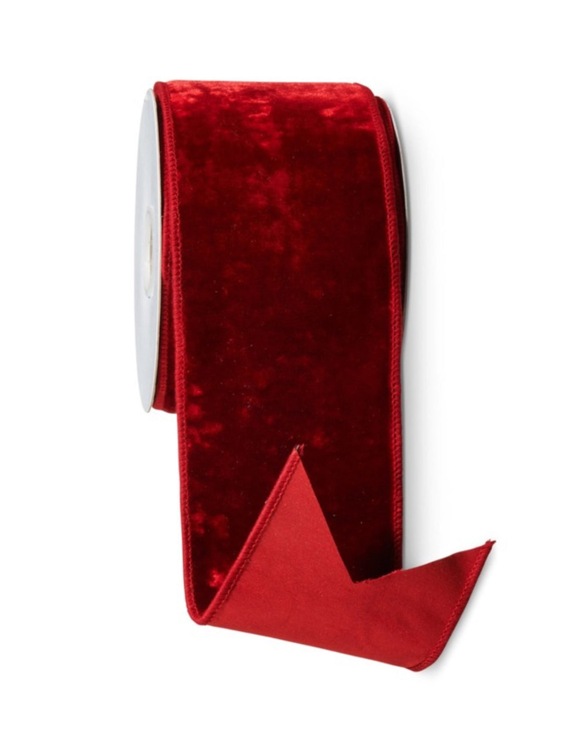 Deep red velvet luxury wired ribbon