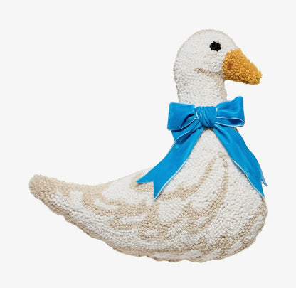 Hand hooked goose pillow