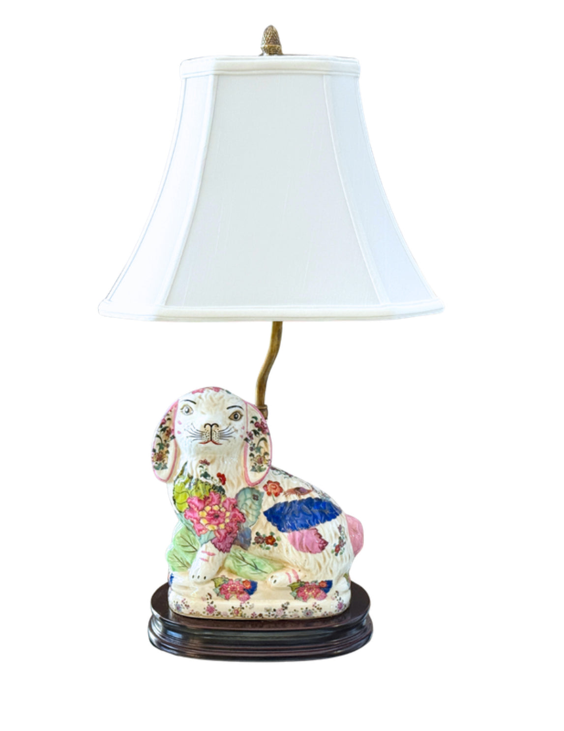 Tobacco Leaf porcelain bunny lamp