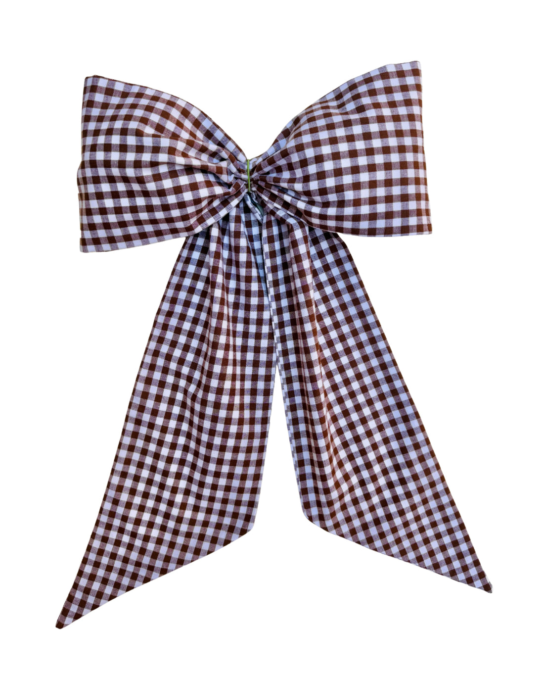Chocolate brown gingham check signature wreath sash