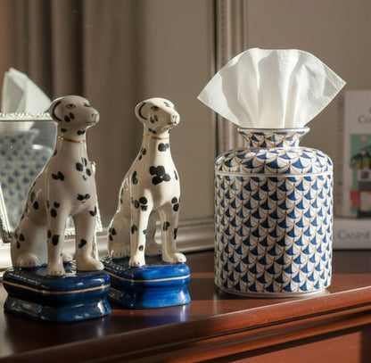 Staffordshire dogs porcelain whippet pair blue