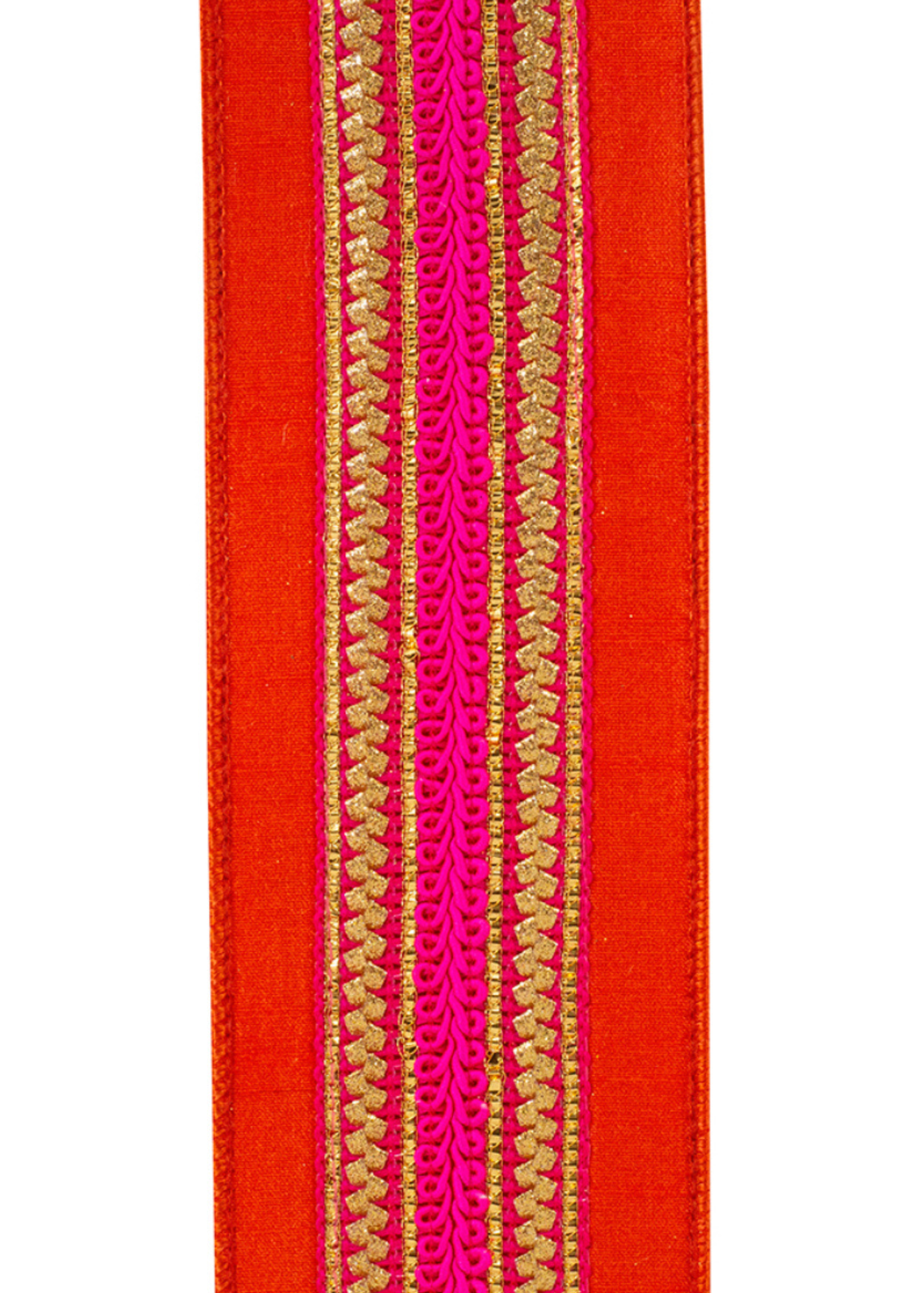 Regal stripe orange and fuchsia trimming ribbon