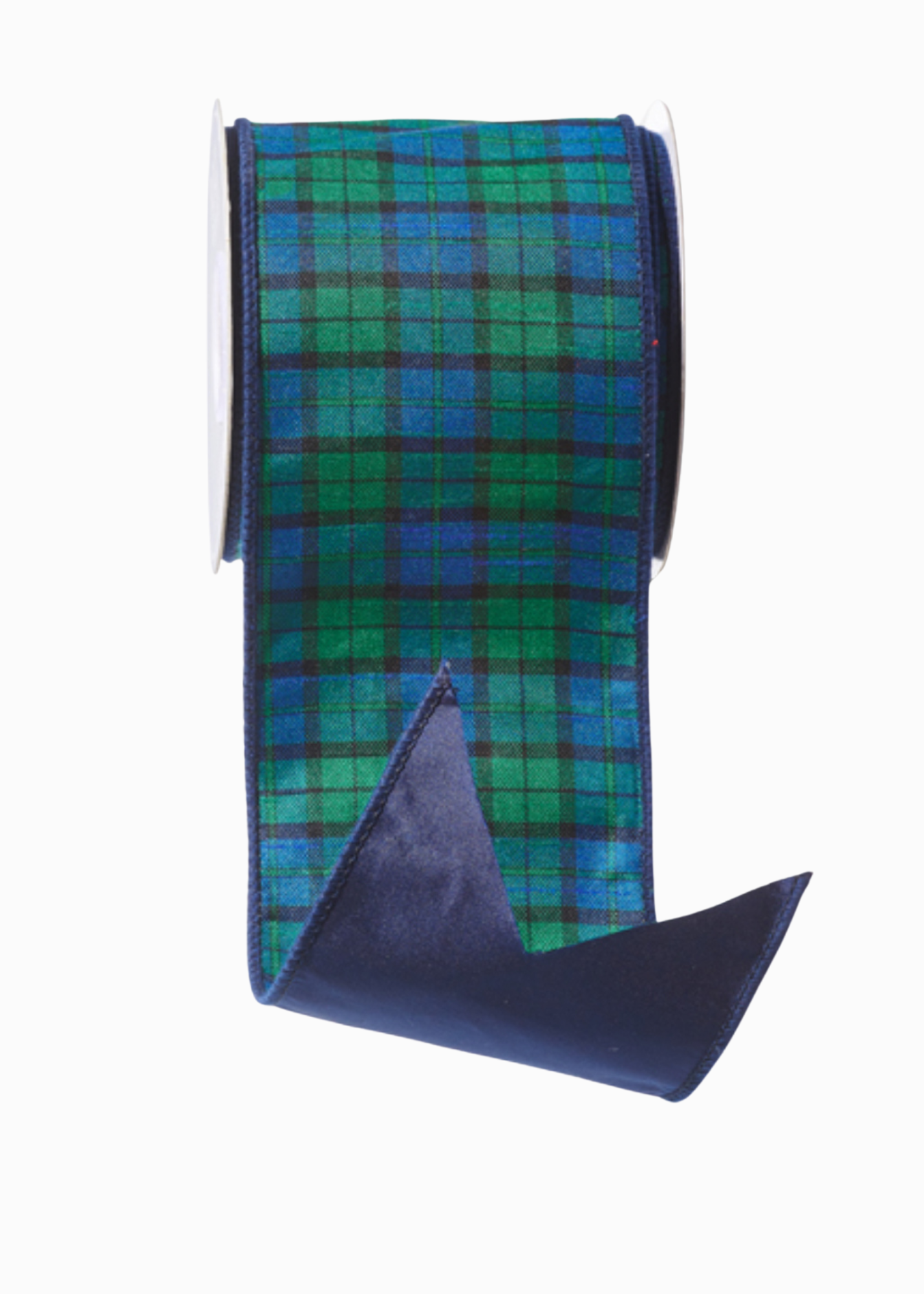 Blackwatch blue and green plaid ribbon