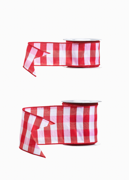 Large red check ribbon