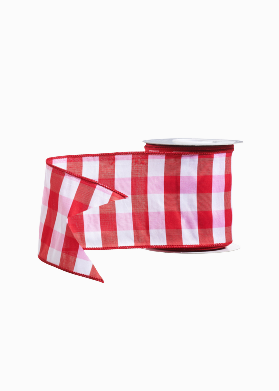 Large red gingham check ribbon