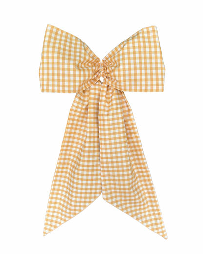 Honey yellow gingham wreath sash