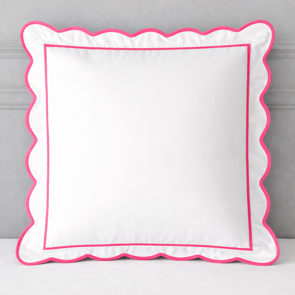 Pink and green floral trellis block print bedding collection