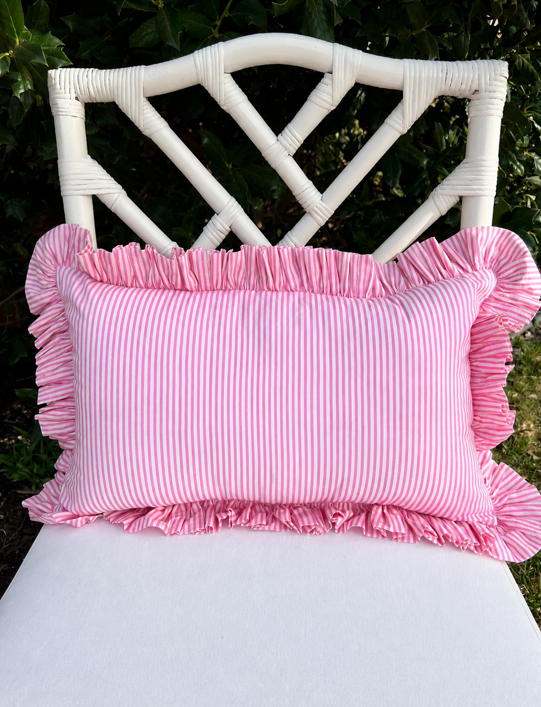 Pink and green floral trellis block print bedding collection