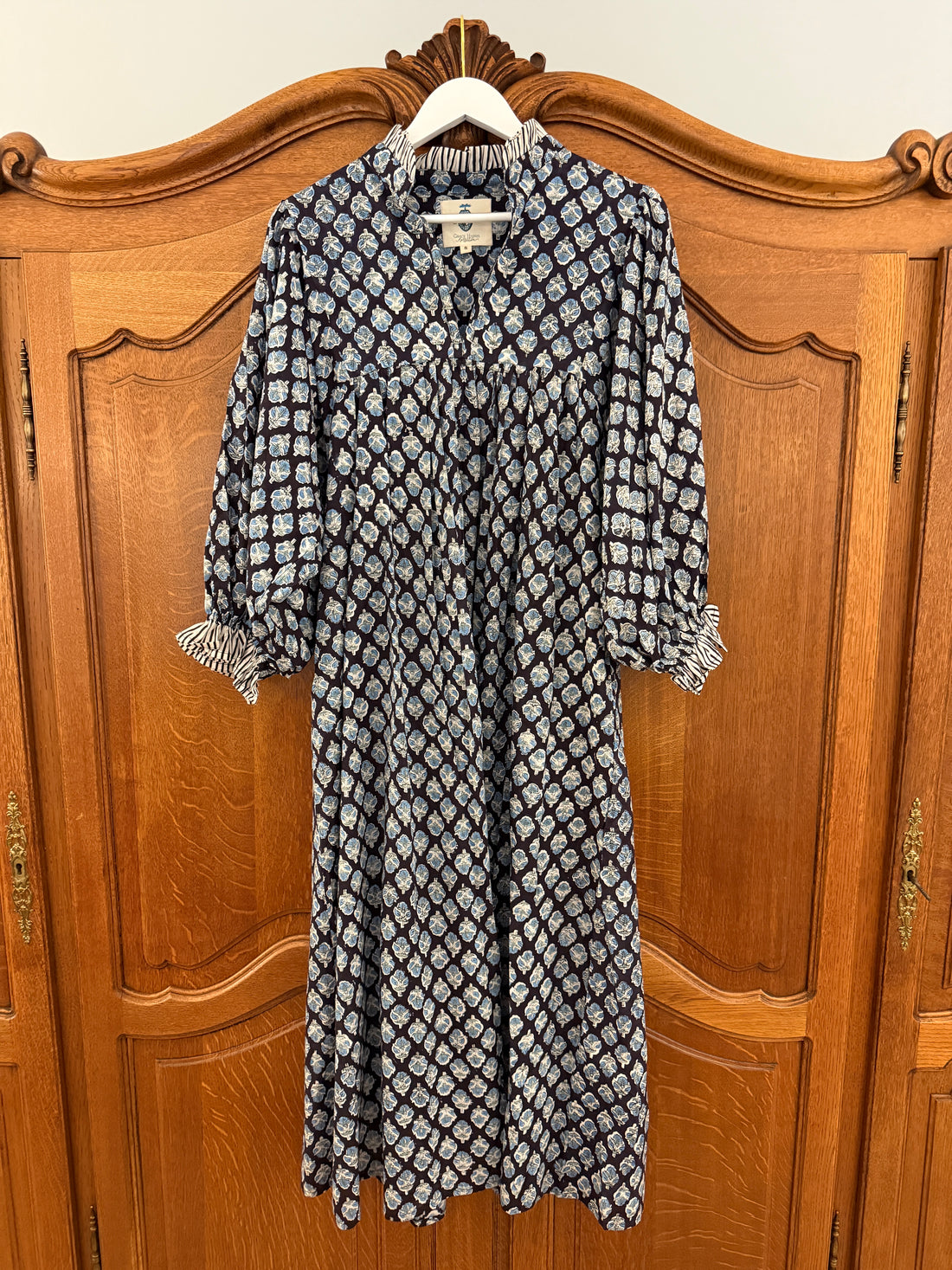 Lillie caftan maxi dress dark navy and blue