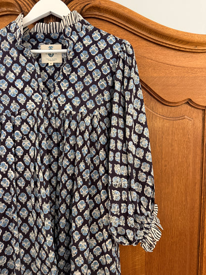 Lillie caftan maxi dress dark navy and blue