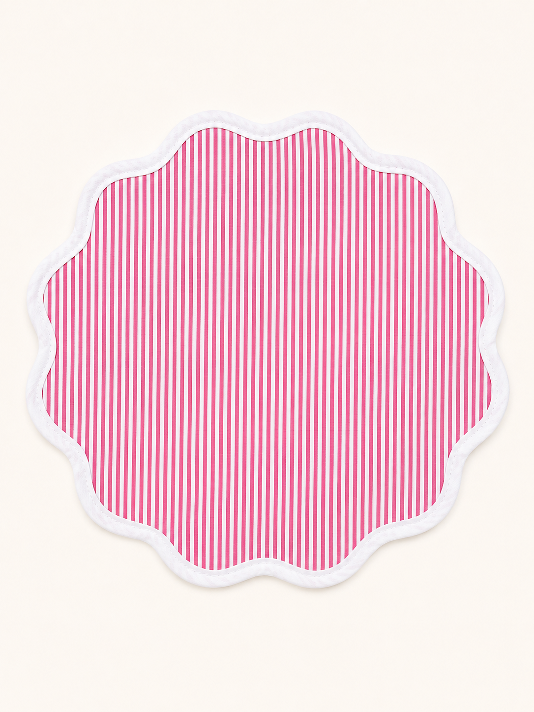 Pink striped scalloped placemats set of 4
