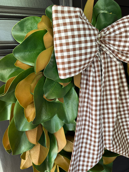 Extra large, lush 28” magnolia wreath