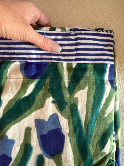 Maisie Maxi Dress in blue and green tulip block print (final sale)