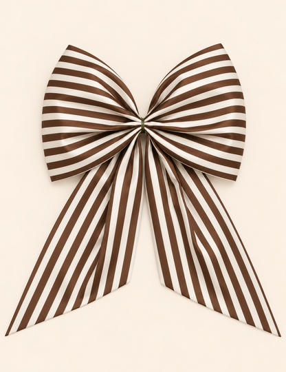 Brown and cream Fall stripe signature wreath sash monogram available
