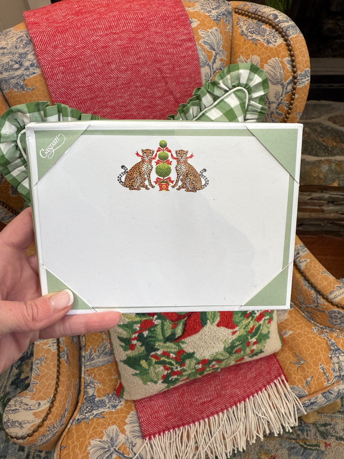 Cheetahs and topiary correspondence cards, set of 12