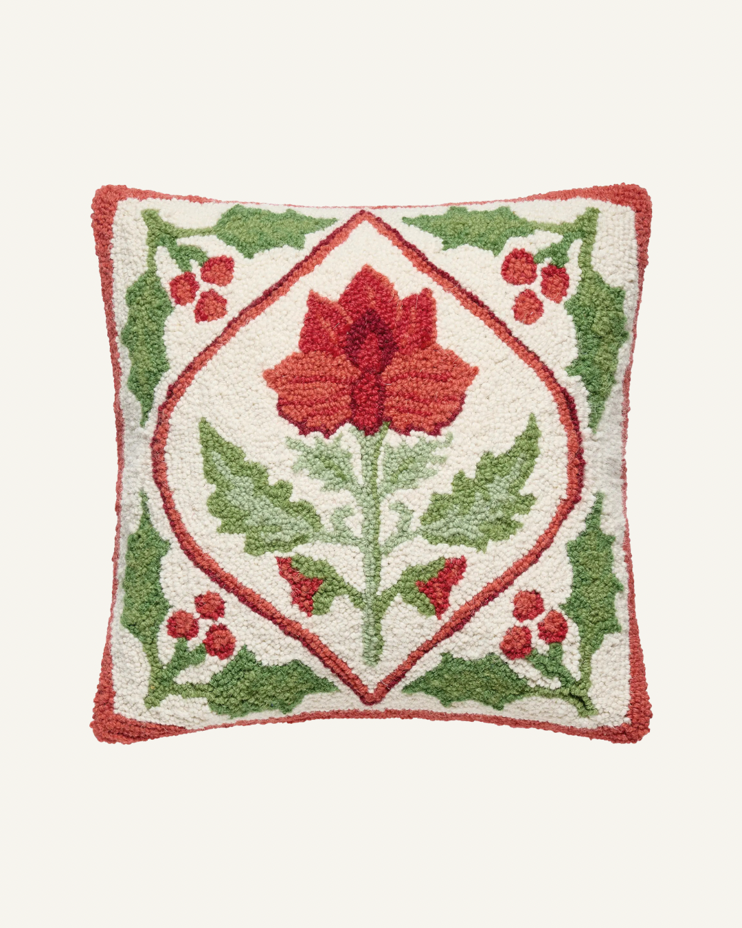 Holiday Mughal flower hook pillow