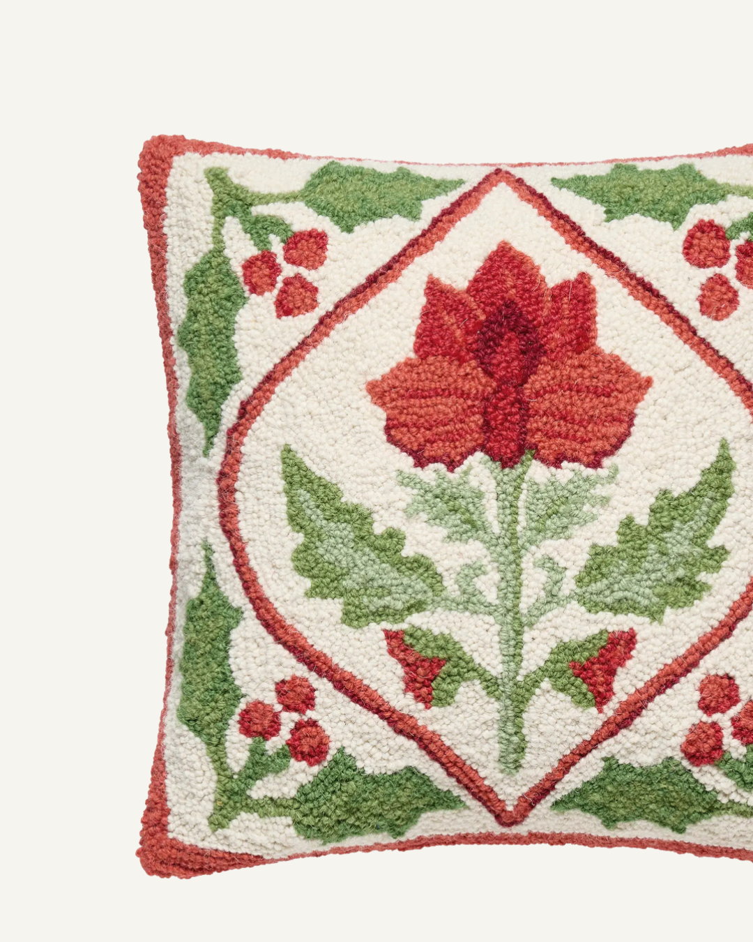 Holiday Mughal flower hook pillow