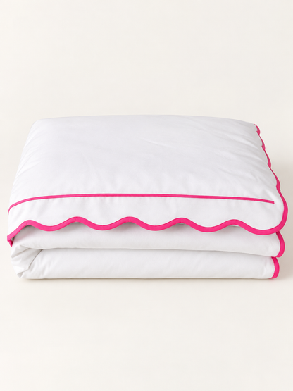 Pink and green floral trellis block print bedding collection