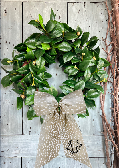 Camellia leaves wreath 26”