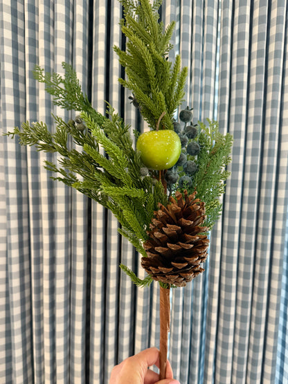 Apple, berry, and greenery spray