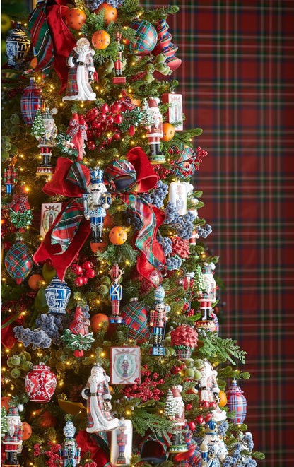 Tartan plaid wired ribbon 4”x10yds