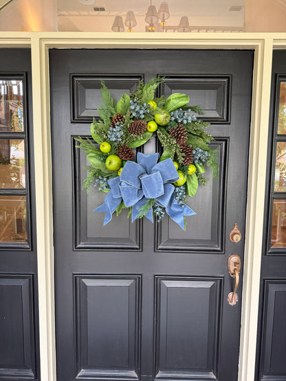 Apple, berry, and greenery wreath 28”