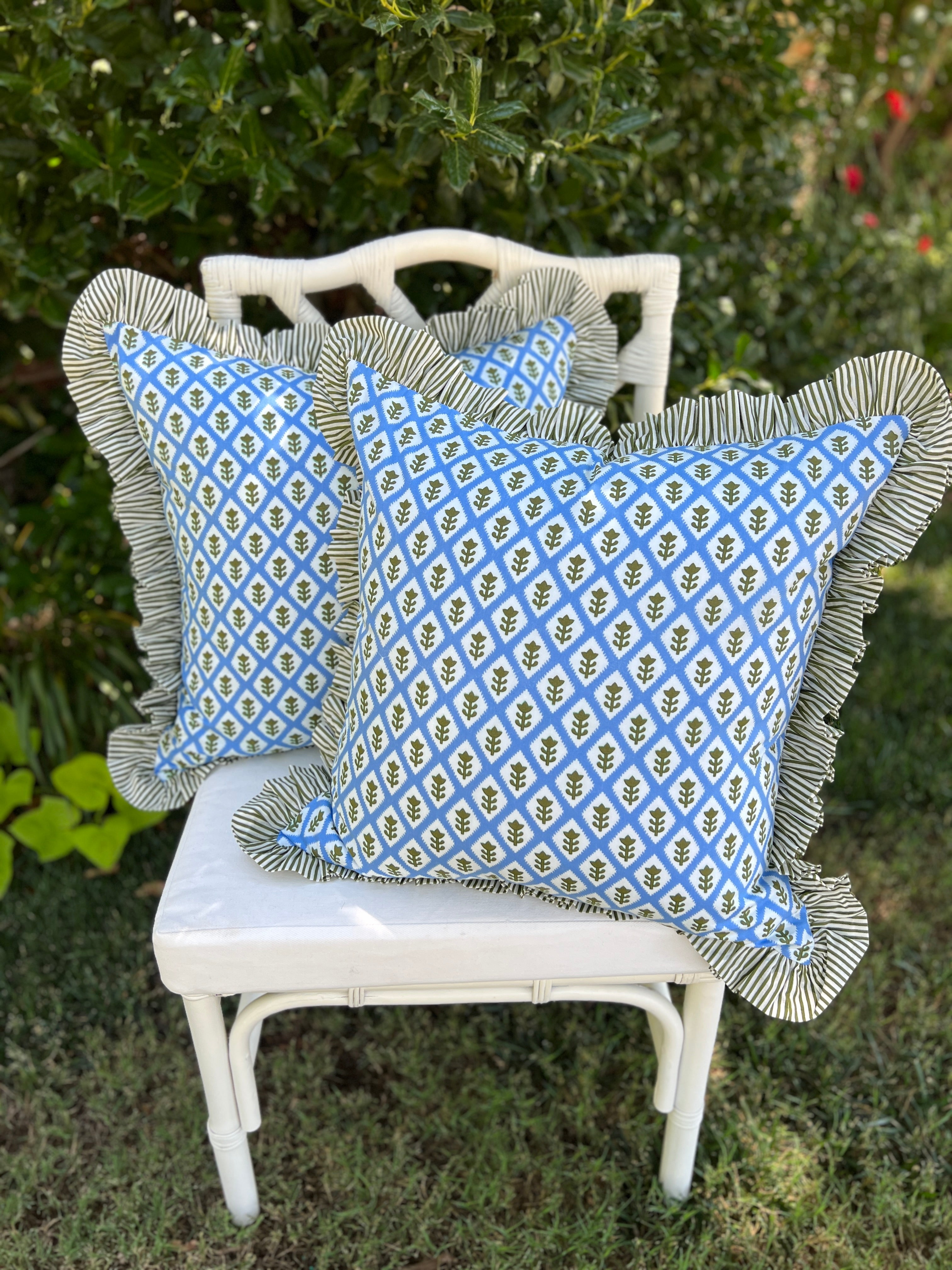 Blue outdoor pillow online covers