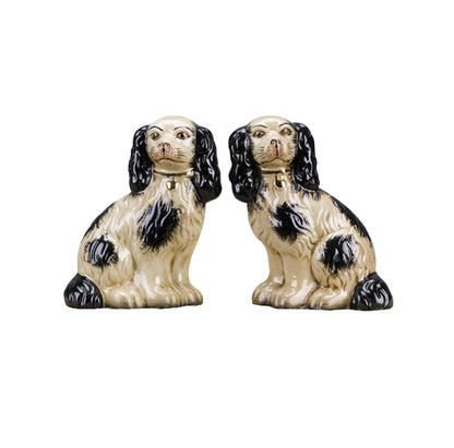 Classic large porcelain Staffordshire dog pair