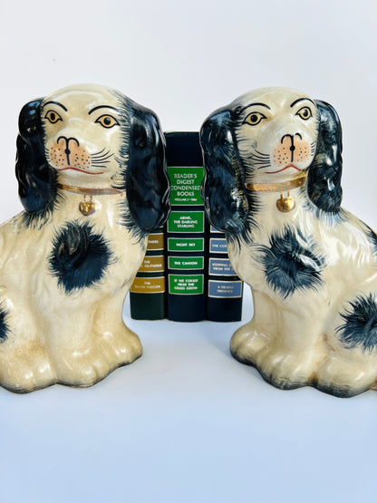 Classic large porcelain Staffordshire dog pair