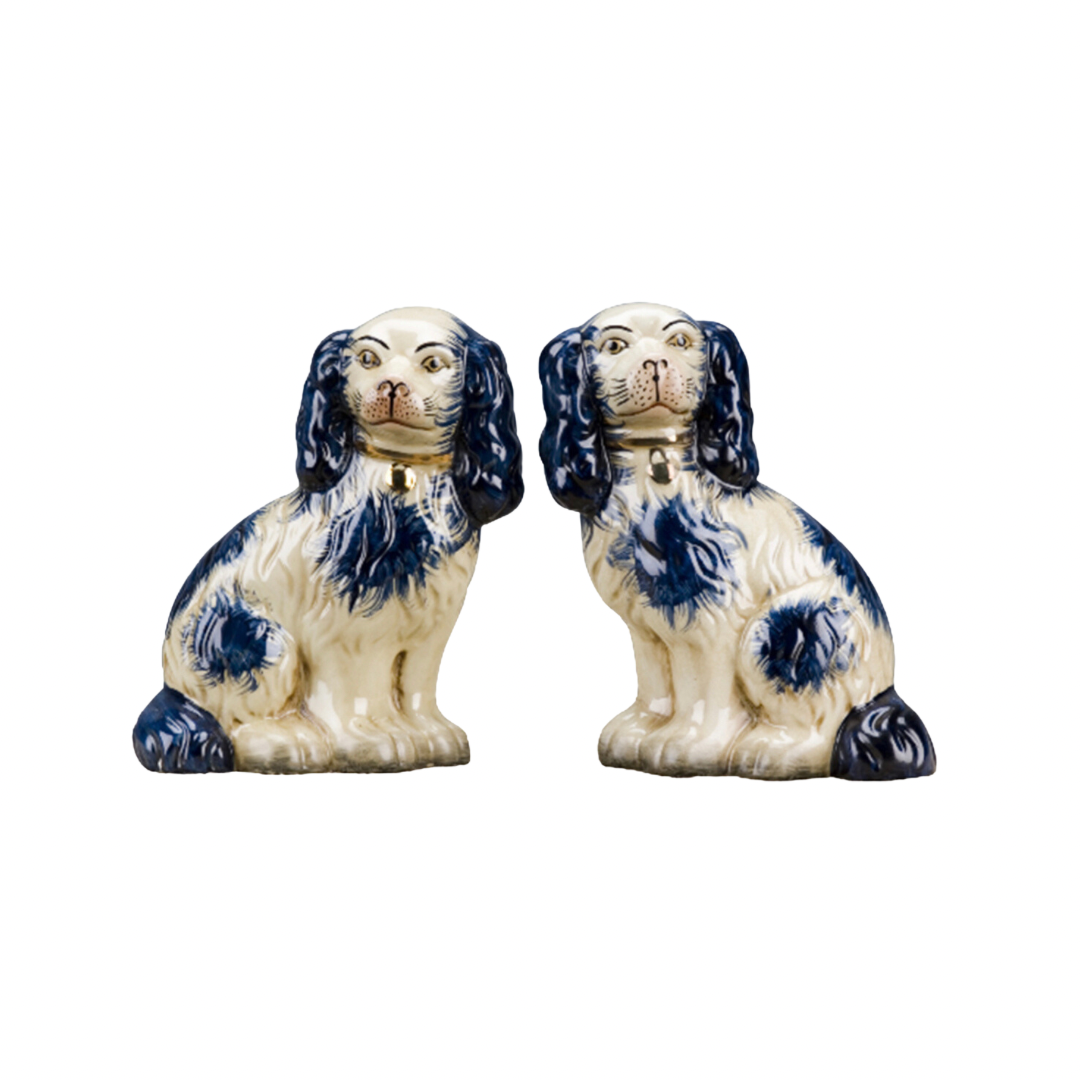 Classic large porcelain Staffordshire dog pair