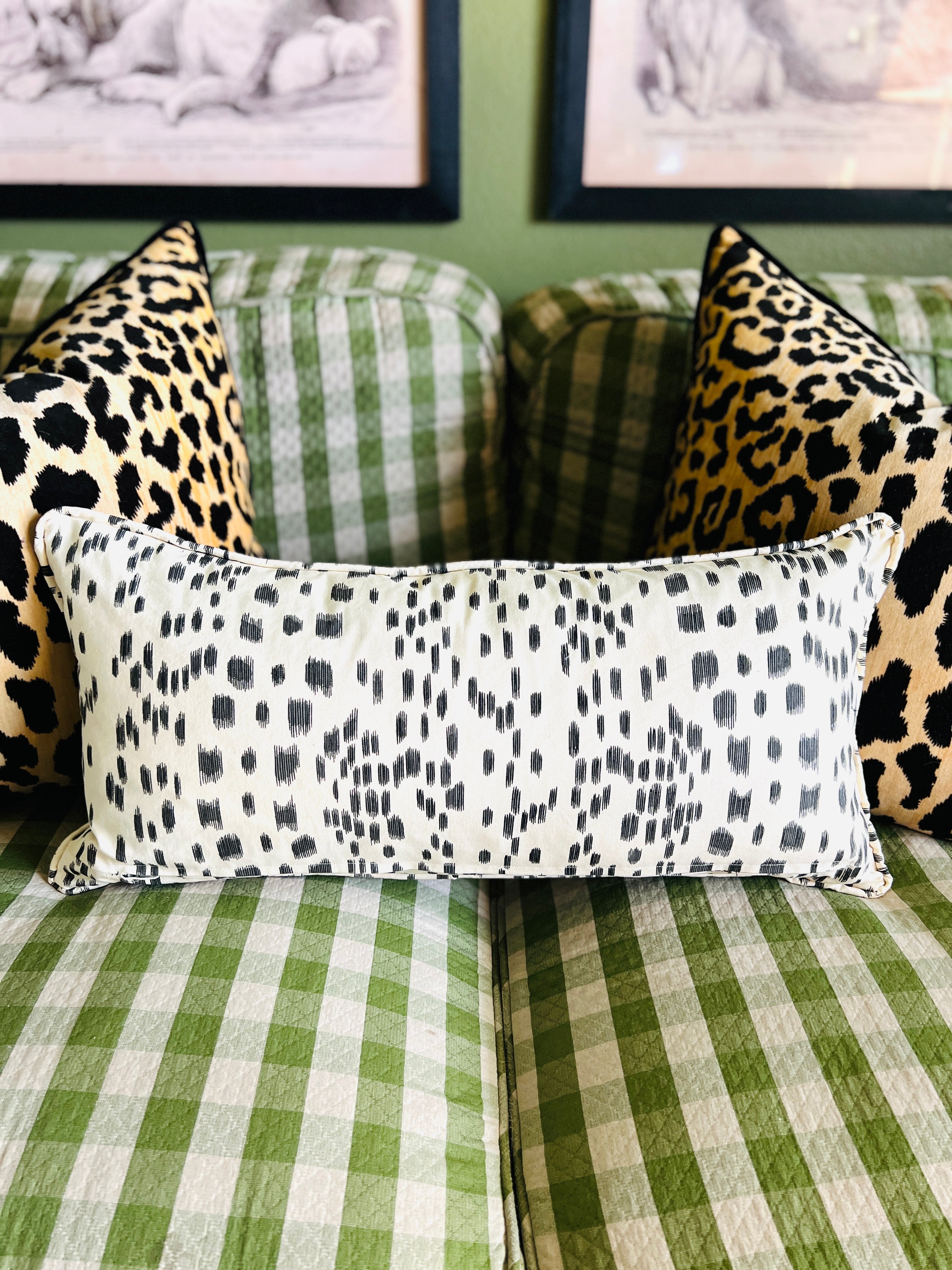 Black and outlet white spotted pillow